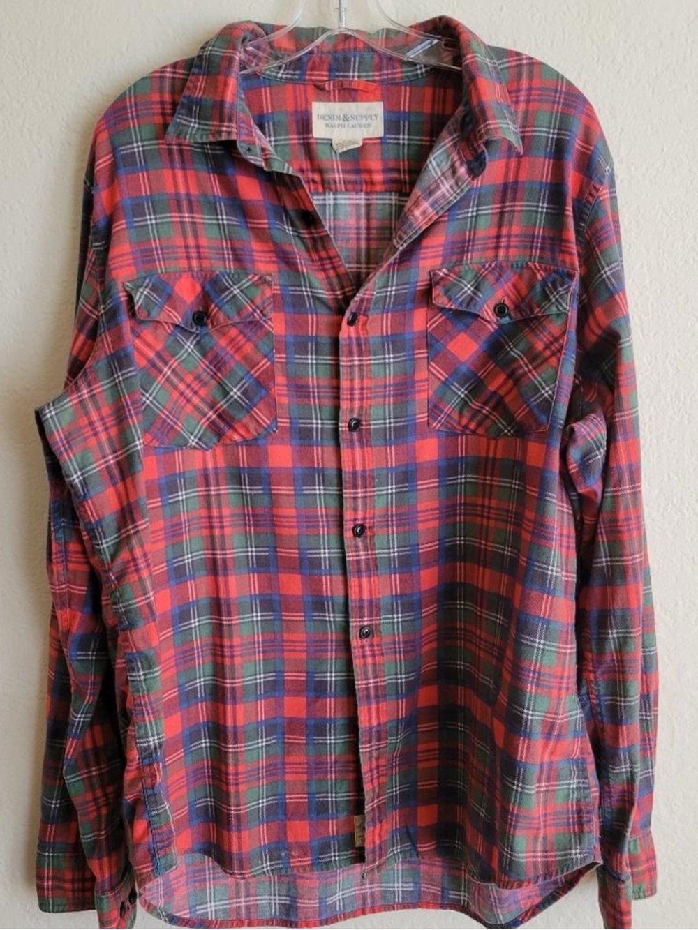 Denim & Supply Ralph Lauren Red & Green Plaid Button-Down Shirt